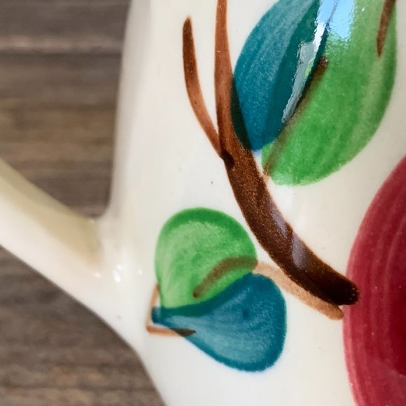 Purinton Slipware Apple Teapot with Lid 6" 1940-1950 - Picture 15 of 16